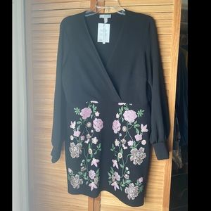 NWT ASOS black floral cocktail dress